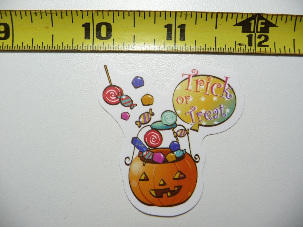 HALLOWEEN TRICK OR TREAT PUMPKIN CANDY STICKER DECAL FALL SEASON DECORATION