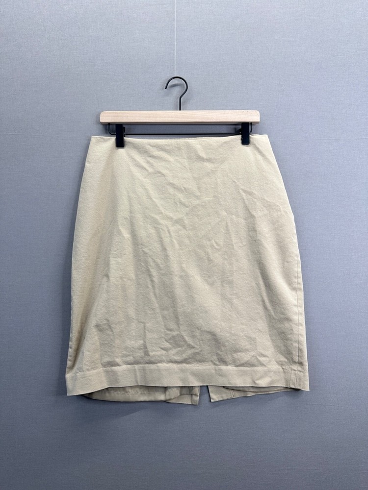 Talbots Womens Beige Mini Skirt with Zip in Petite Size 12P