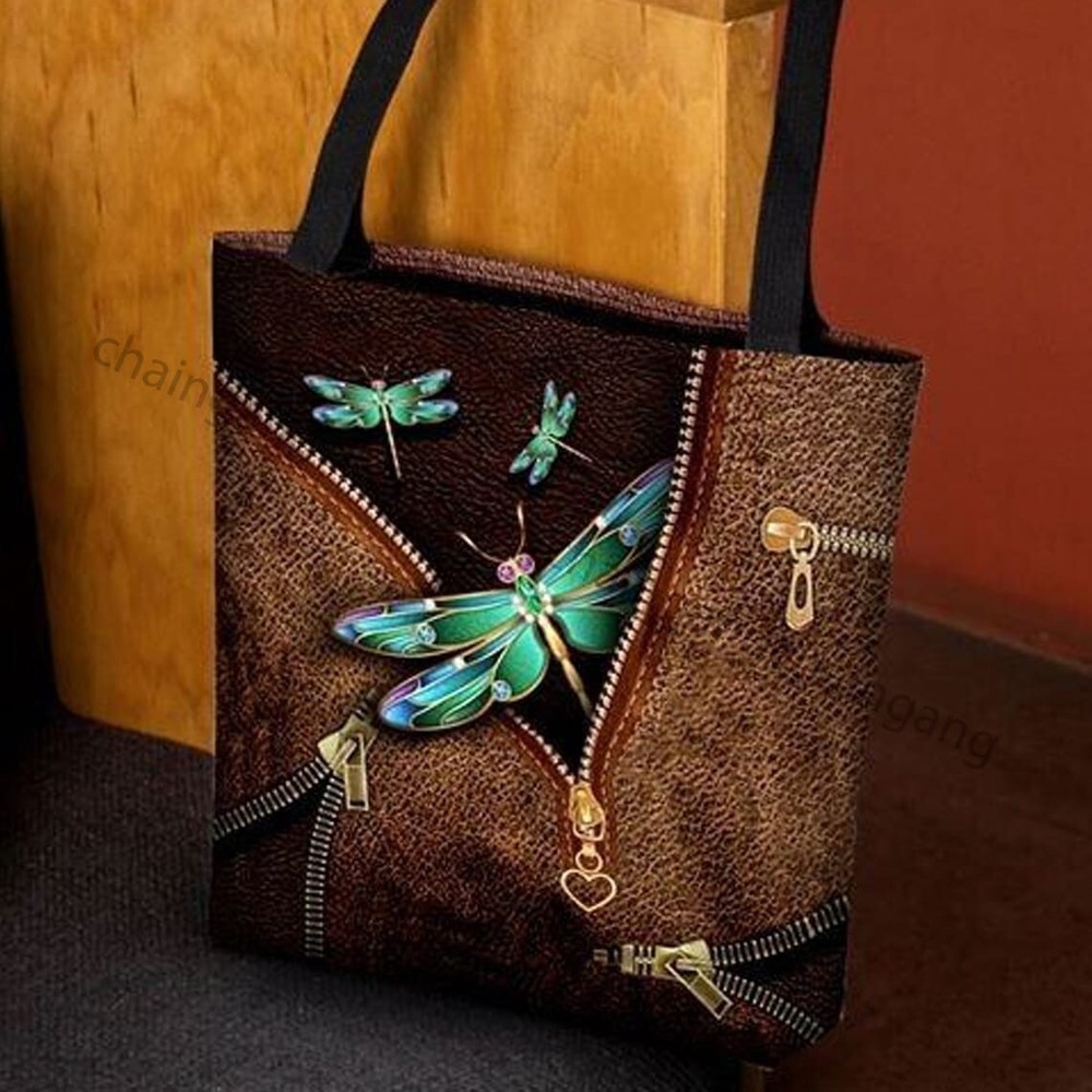 Hippie Soul Tote Bag, Vintage Hippie Soul Handbag Dragonfly Lover Gift Peace Bag