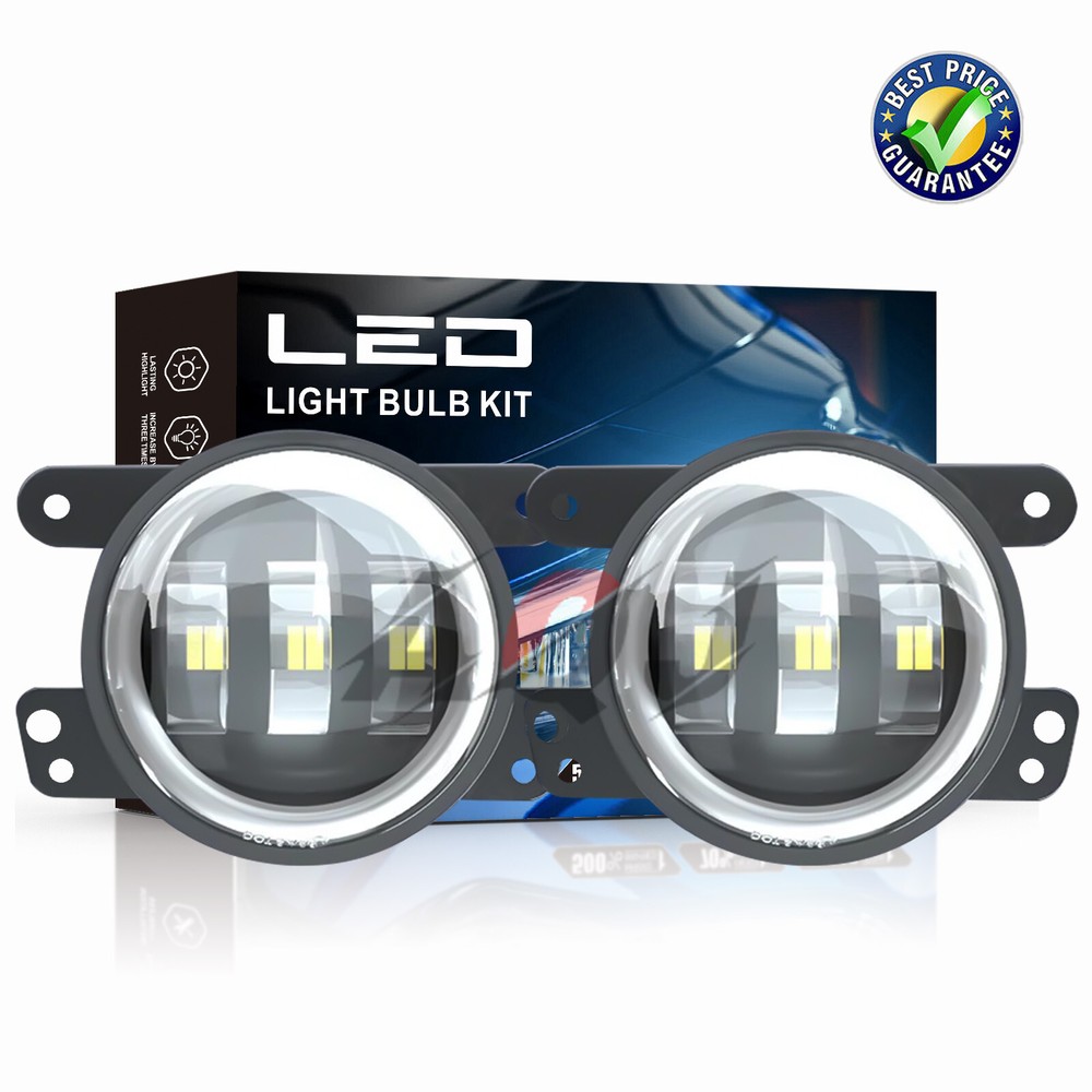 4-Inch Round LED Halo Fog Lights Angel Eyes DRL for 2014 Jeep Cherokee