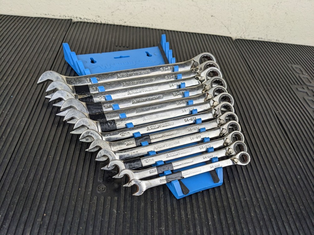 #ay458 Armstrong Tools USA 12pc Metric Ratcheting Combination Wrench Set 8-19mm