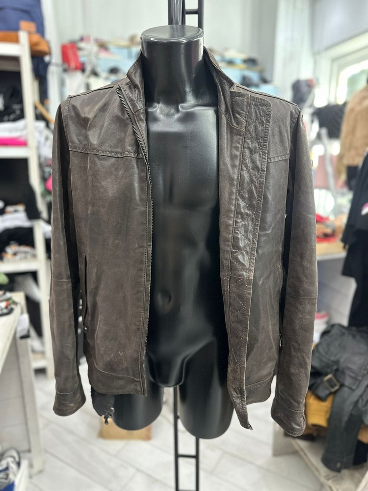 Vintage Conbipel Brown Leather Jacket for Men Size 50 Model LLV435