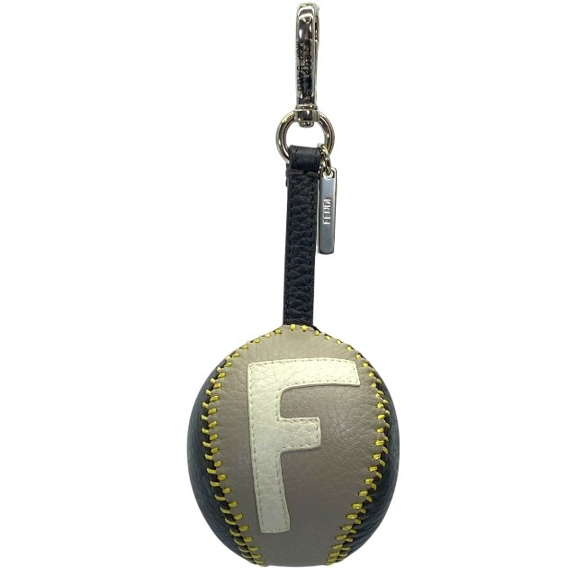 RARE FENDI  FENDI Key Holder Charm Bag Charm Accessory Small Item Logo Leather B