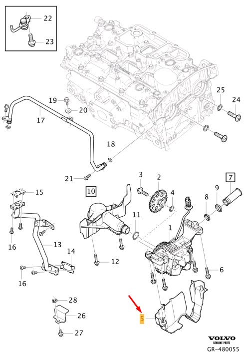 VOLVO XC60 MK2 Oil Pump Cover 32140108 NEW GENUINE