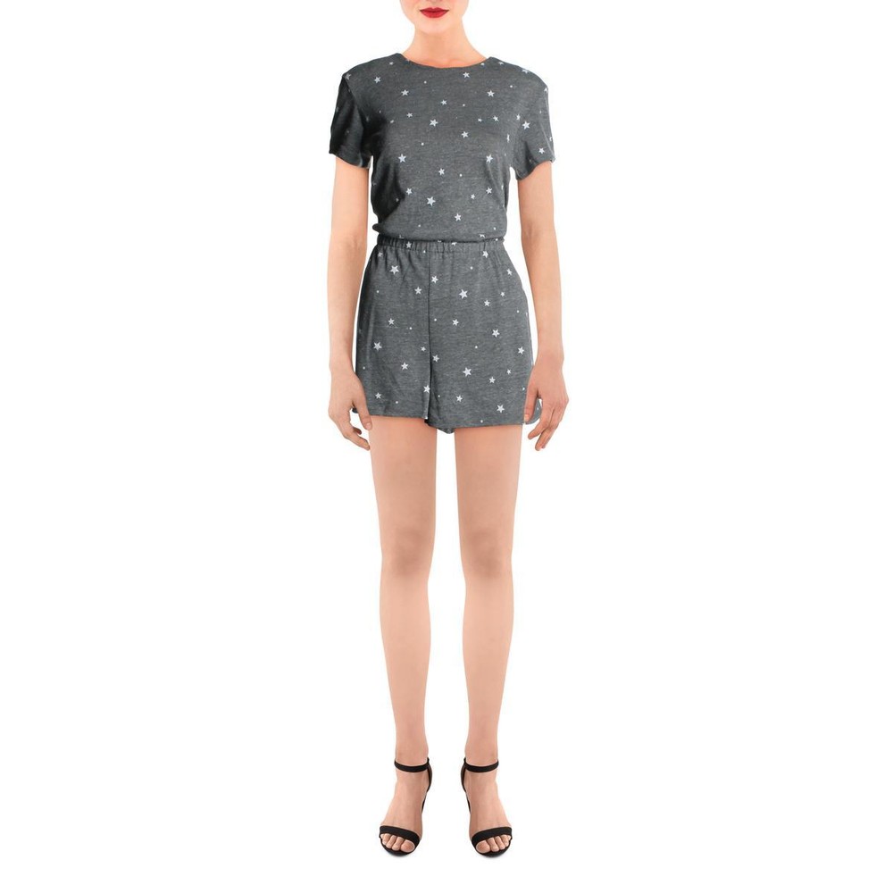 Alternative Womens Gray Jersey Stars Daytime Romper XS  4592