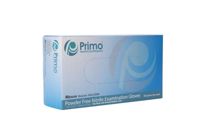 Primo Nitrile Exam Gloves Small (100/Bx) Powder Free Medical/Dental Grade Purple