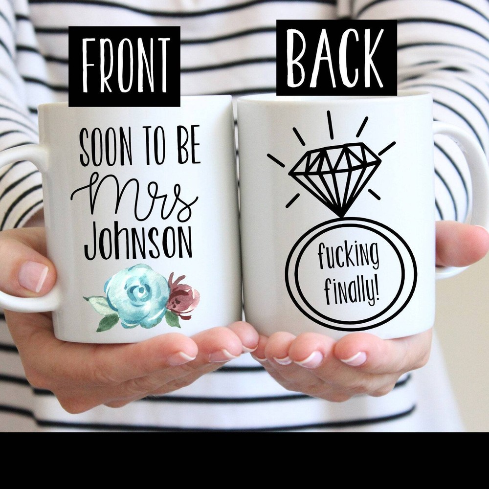 Fcking Finally Mug Funny Engagement Gift Funny Engagement Mug Proposal Gift