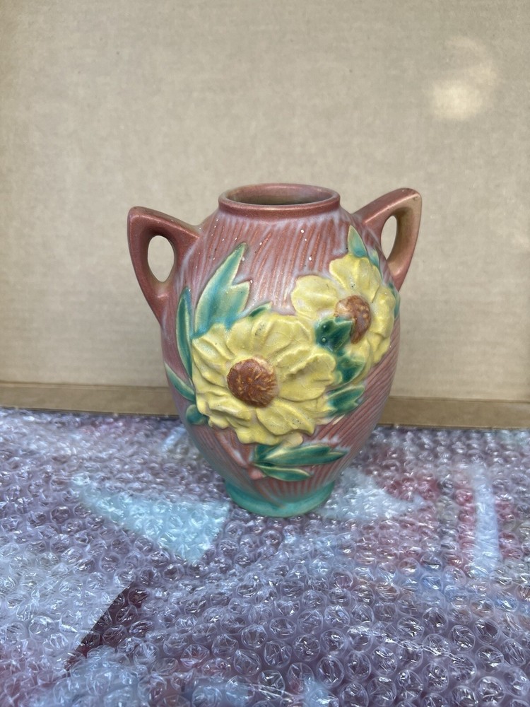 Vintage Roseville U.S.A Pottery 58-6 Double Handled Vase