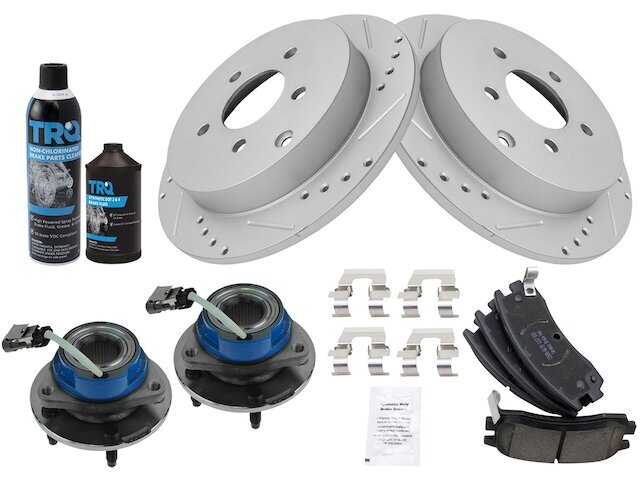 Rear Brake Pad and Rotor and Wheel Hub Kit fits Aztek 2001-2005 AWD 24TXQV