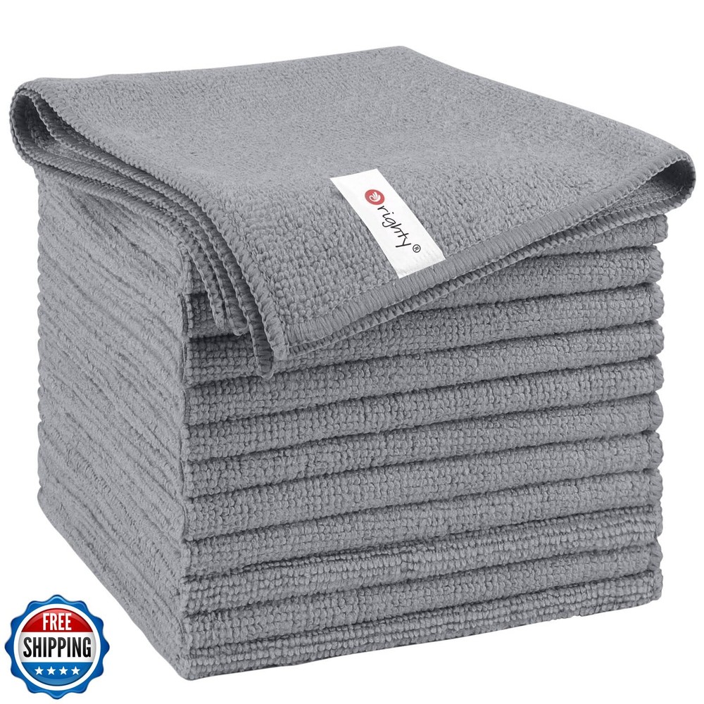 Orighty 12-Pack Microfiber Cleaning Cloths Super Absorbent for Home and Car