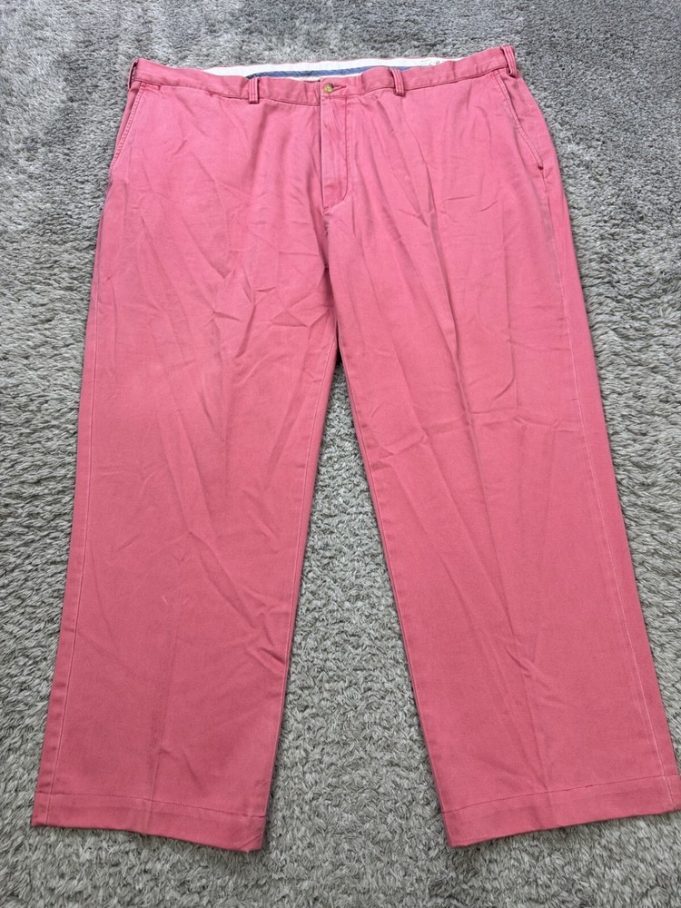 Polo Ralph Lauren Pants Mens 46Bx30 Big Pink Classic Fit Flat Front Golf Chino