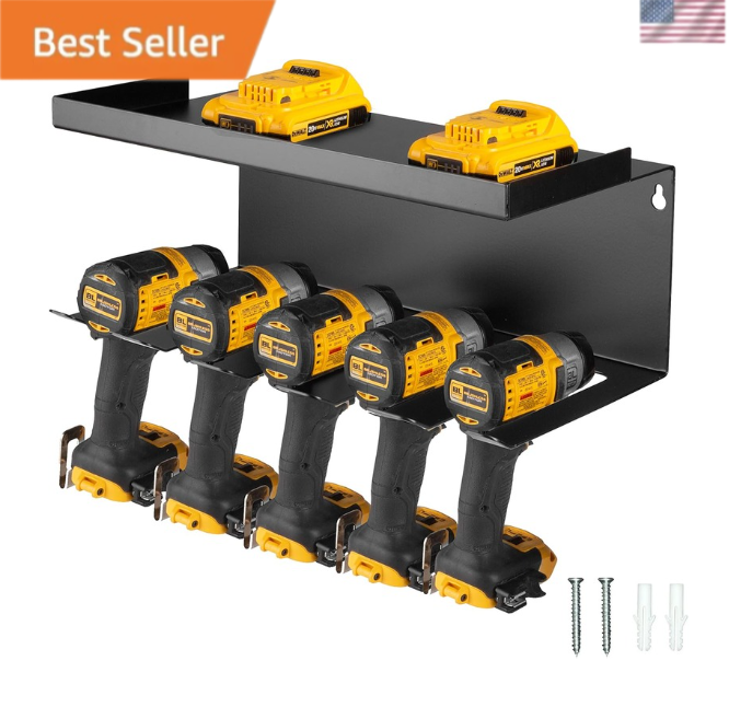 Heavy Duty Wall Mounted Power Tool Organizer Rack for Shop and Garage Storage