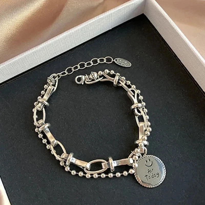 Solid 925 Sterling Silver Bracelet for Women | Vintage Handmade Simple Bangle