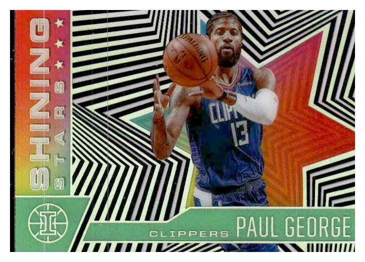 2020-21 Panini Illusions #19 Paul George Shining Stars Emerald