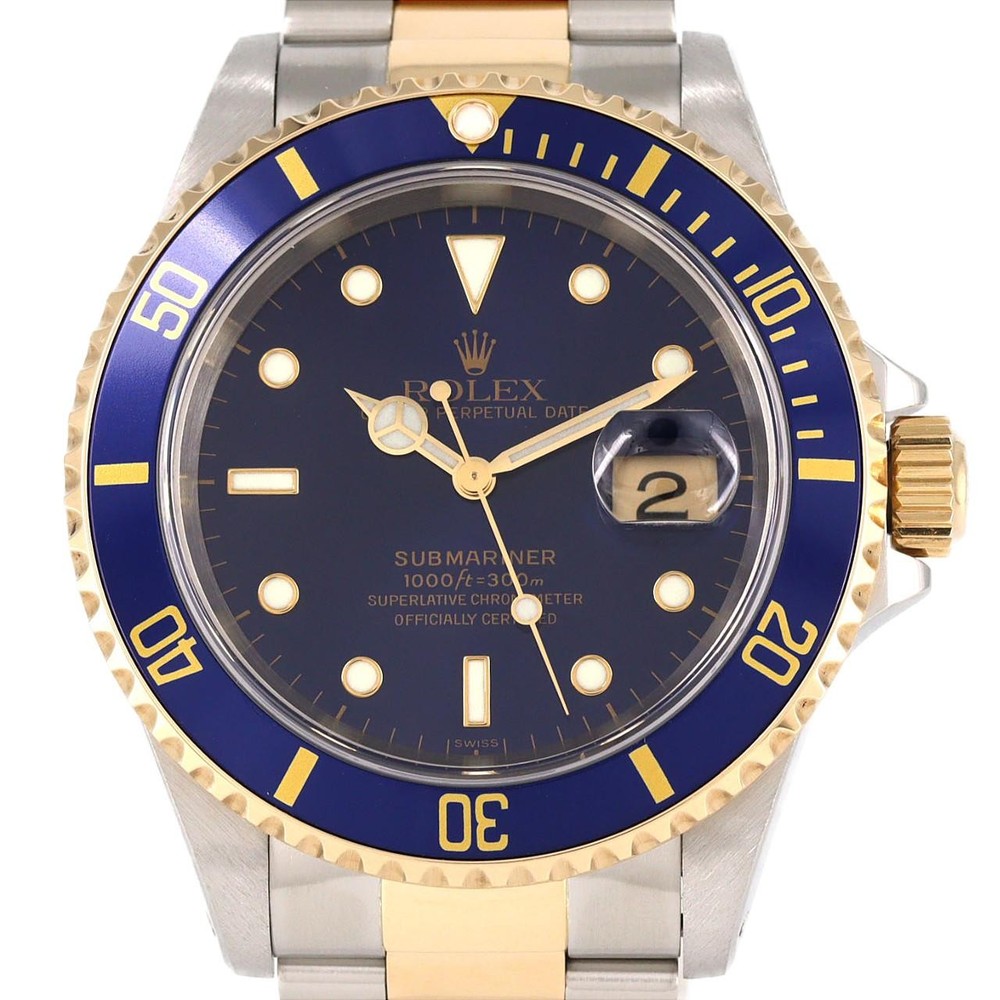 Authentic ROLEX Submariner Date 16613. SSxYG Automatic #U  #270-004-208-1477
