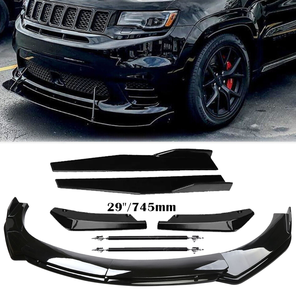 Jeep Compass Front Rear Bumper Lip Spoiler Splitter Kit with Side Skirts