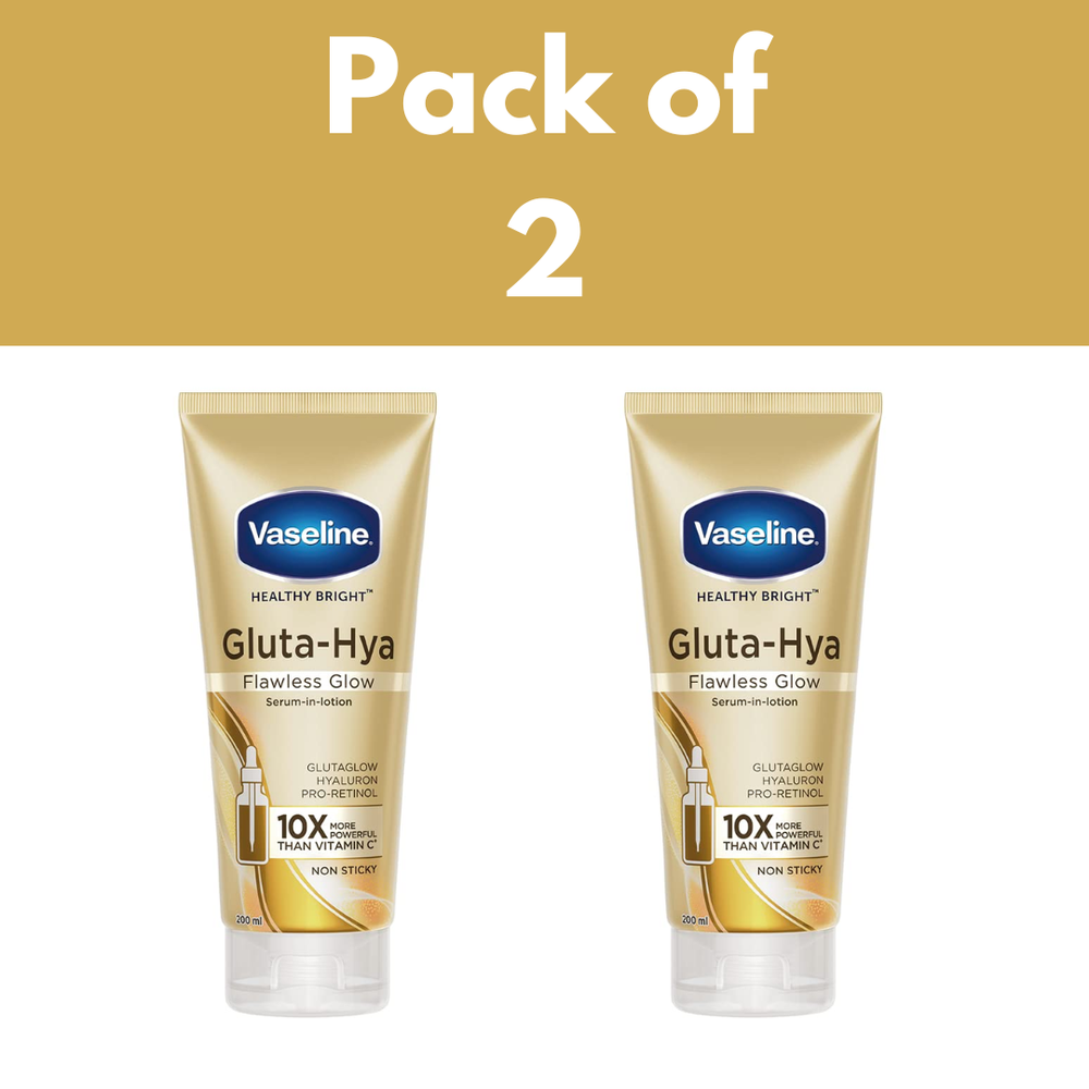 Vaseline Gluta-Hya Flawless Glow Lotion for Face & Body 200ml Brightens & Hydrates