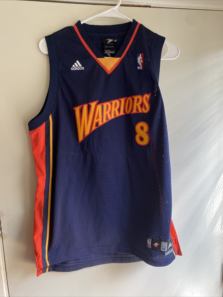 Adidas NBA Golden State Warriors Monte Ellis 8 Jersey XL Orange Vtg Retro