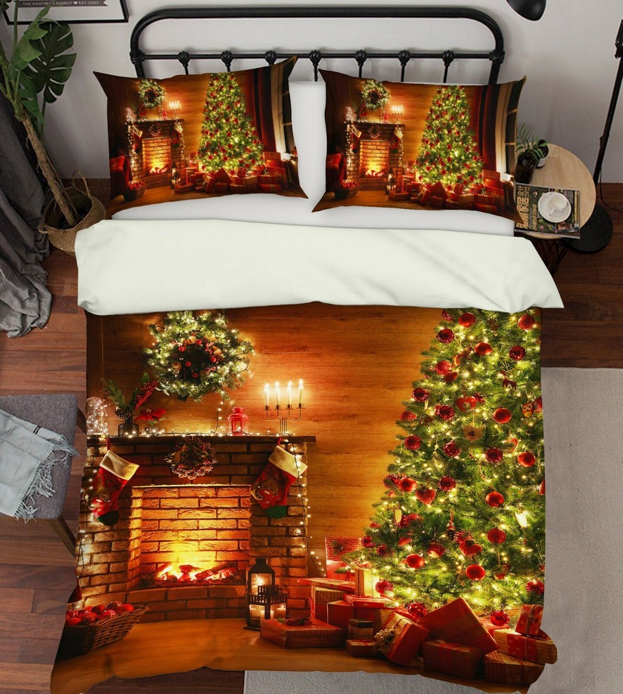 3D Christmas Tree ZHUA3459 Bed Pillowcases Quilt Duvet Cover Set Queen King Zoe