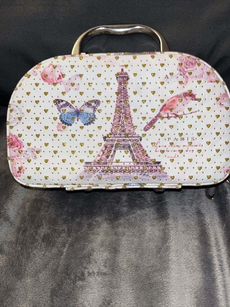 Paris France Eiffel Tower Purse Mini Travel Bag Makeup Toiletries Overnight