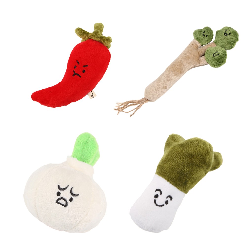 Dog Toy Vegetable Shaped Cat Dog Chew Toy Soft Stuffed Food Comfort Dog Toys
