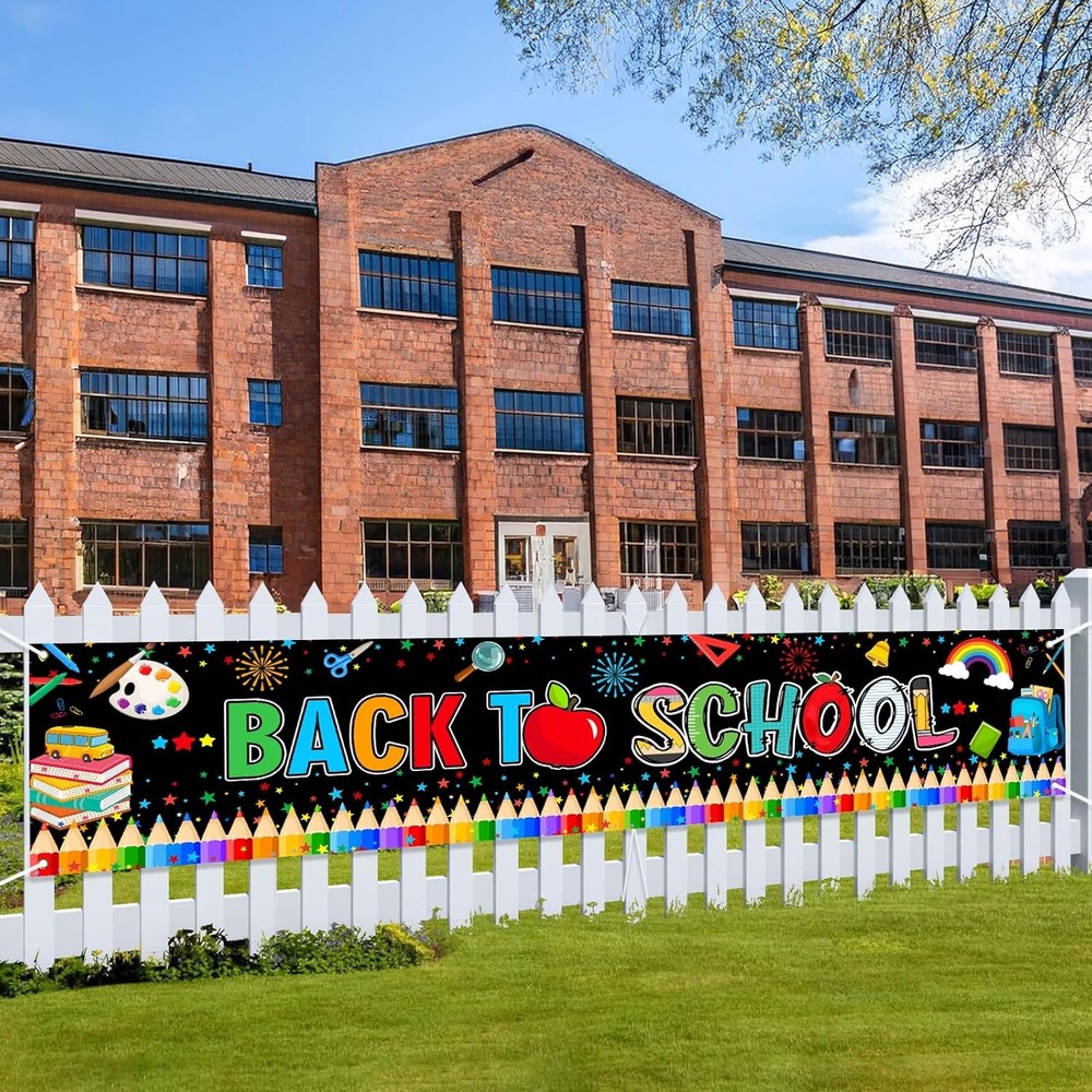 Avezano Welcome Back to School Banner for First Day Classroom Decor-image