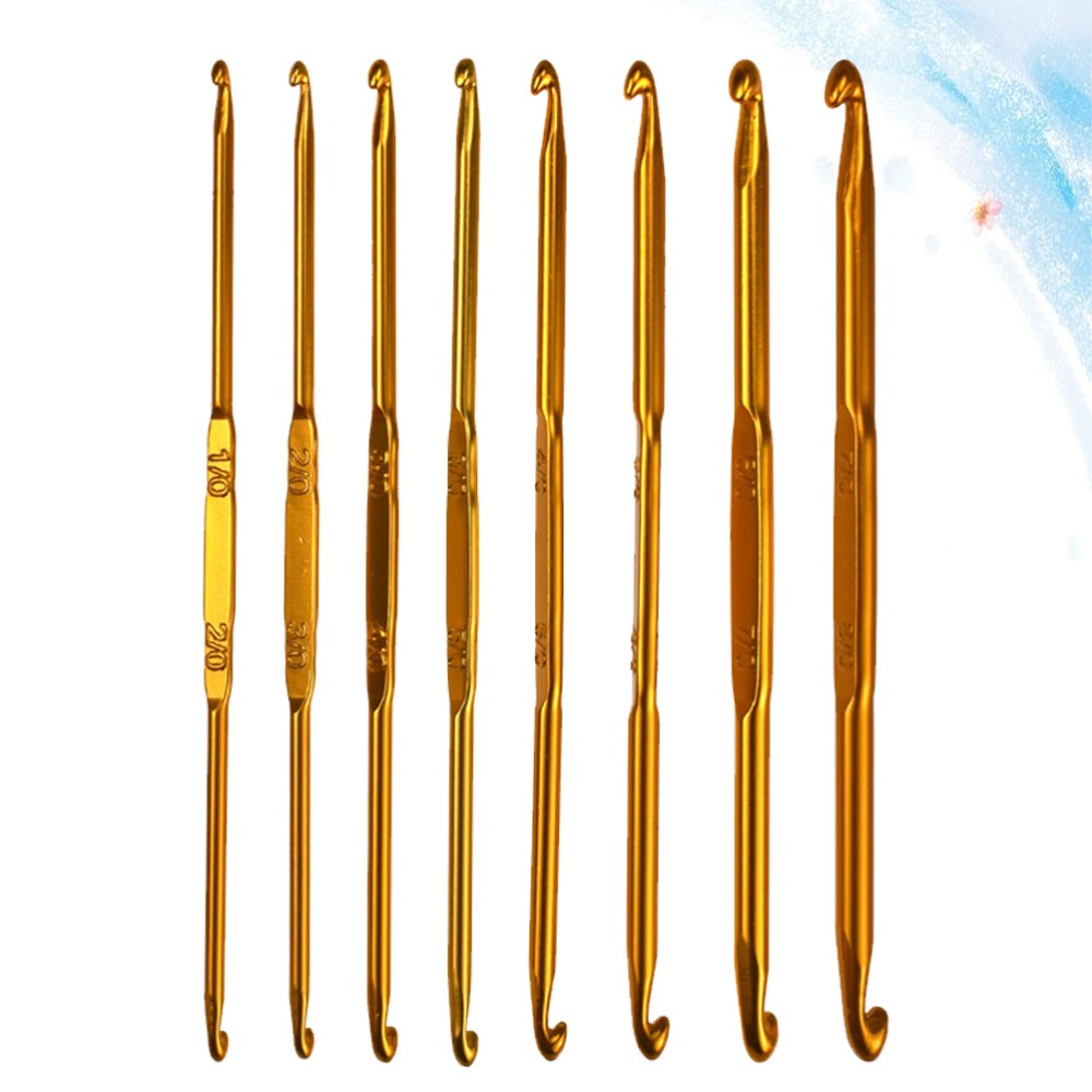 Double Head Aluminum Alloy Crochet Hooks Set for Knitting and Home Crafting-image