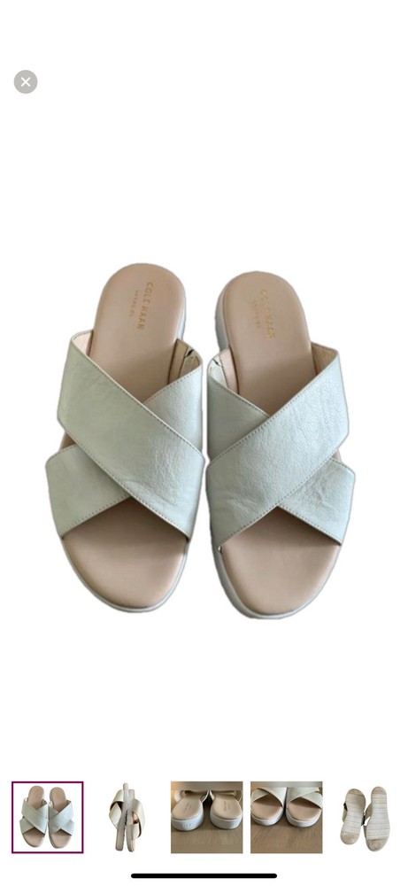 Cole Haan white leather slides for men size 8.5