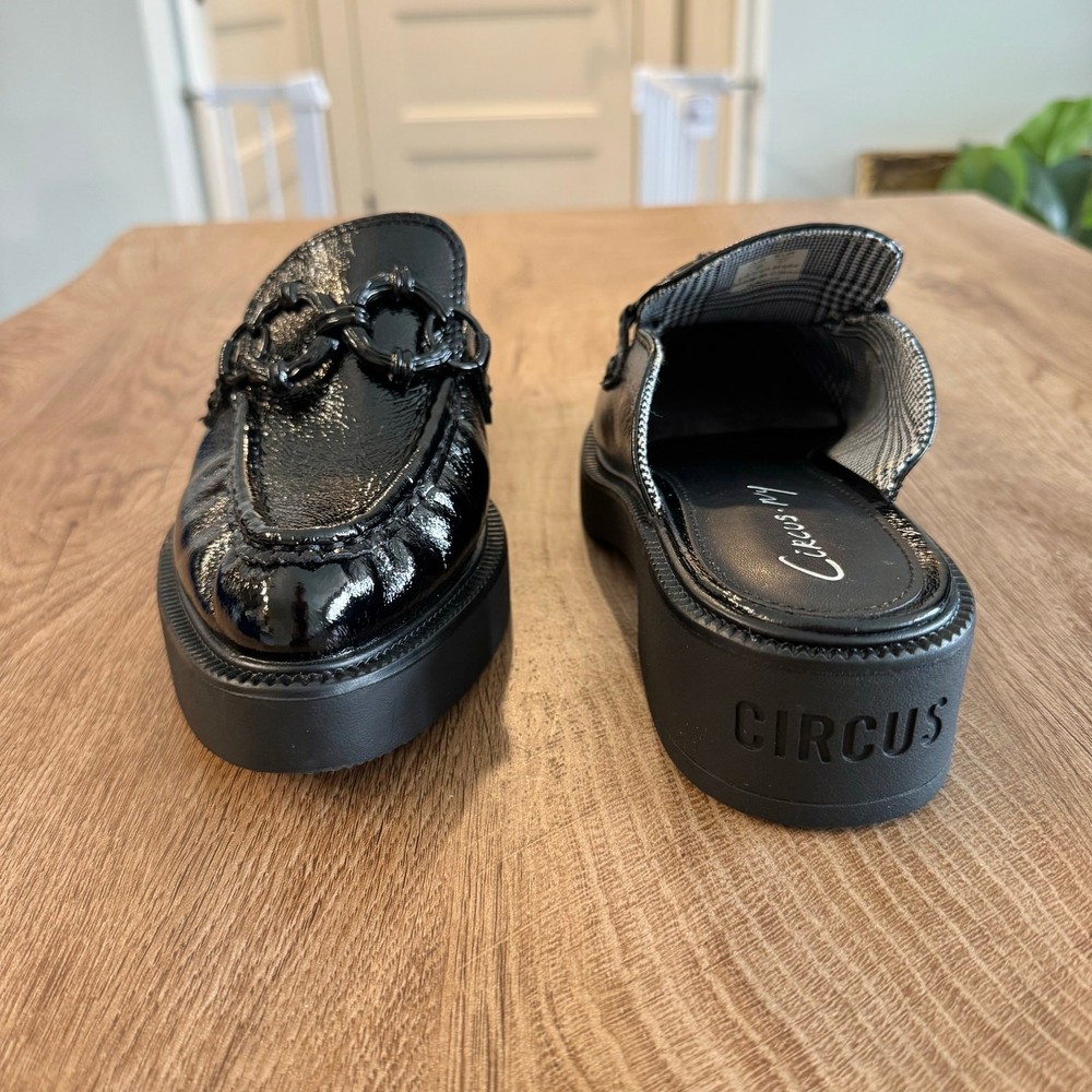 SAM EDELMAN Nancy Black Glossy Slip-On Mules Women’s Size 7 CIRCUS NY