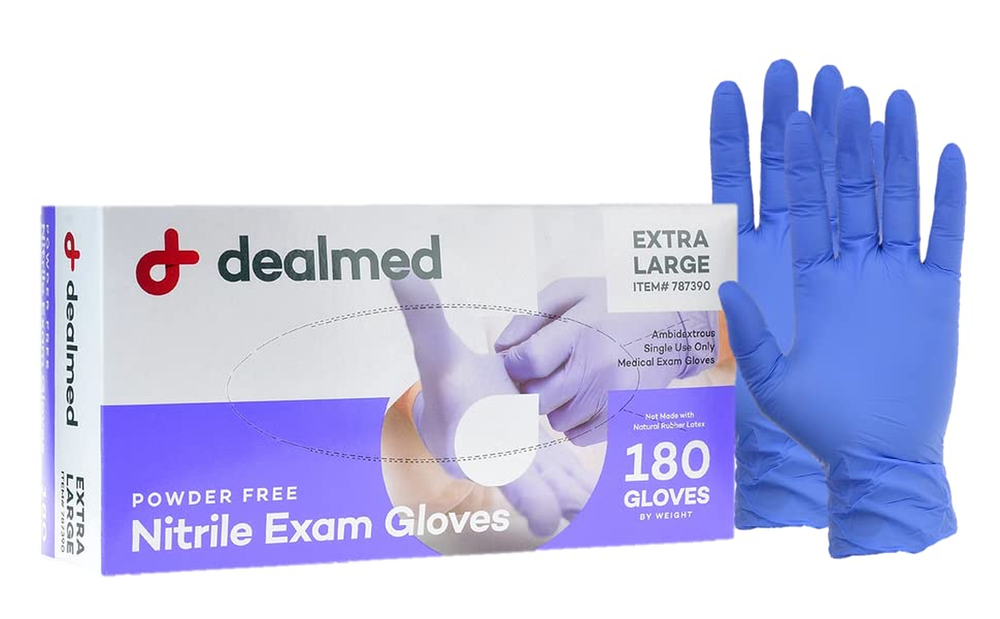 Nitrile Disposable Exam Gloves Medical Grade Latex-Free Box of 180