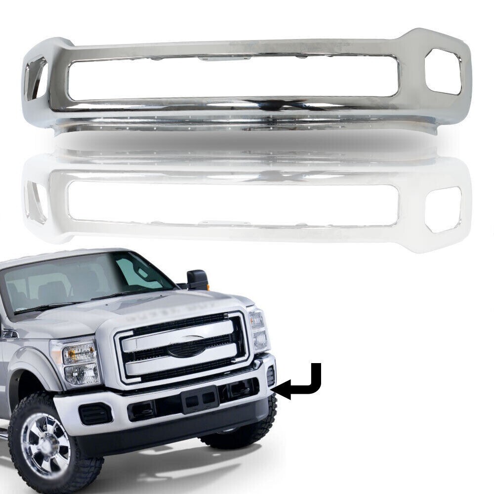 Chrome Steel Front Ahead Bumper For 2011-2016 F-250 F-350 Super Duty Truck