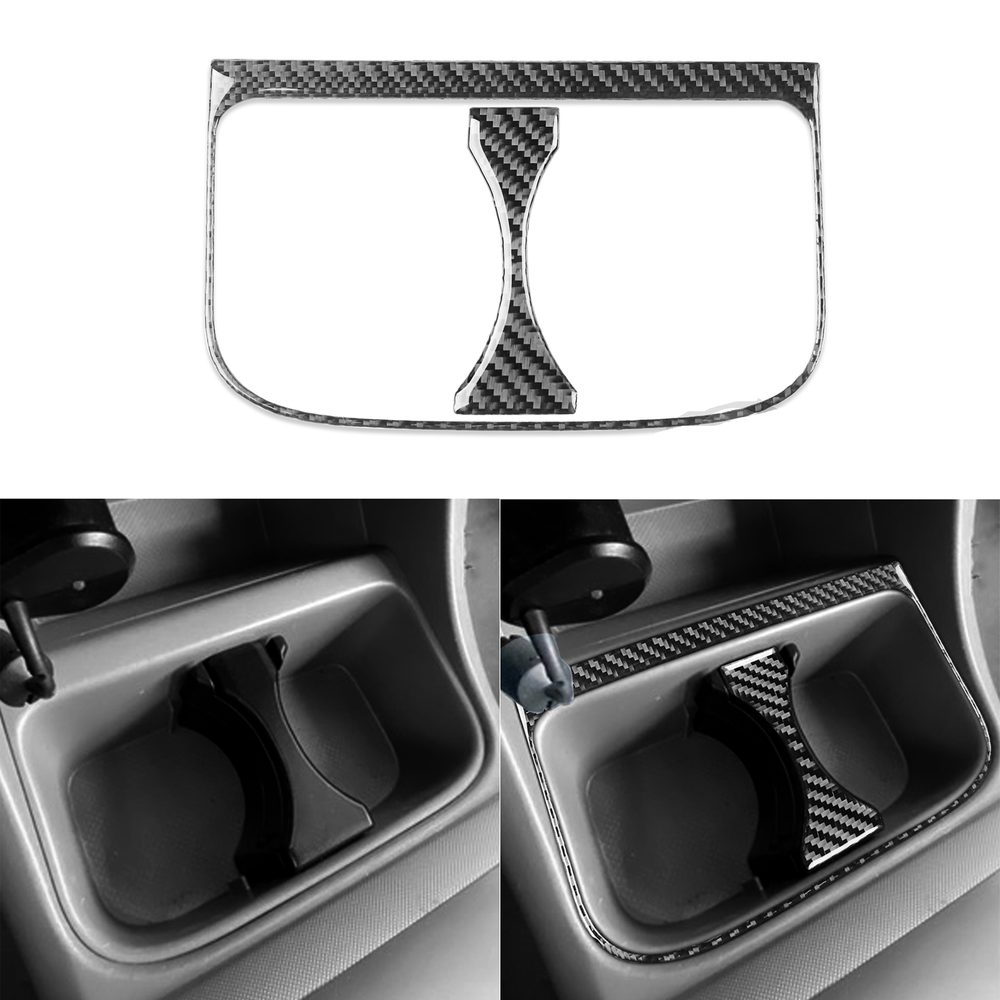 2Pcs Real Carbon Fiber Console Storage Box Panel Cover For Toyota Tacoma 2005-15