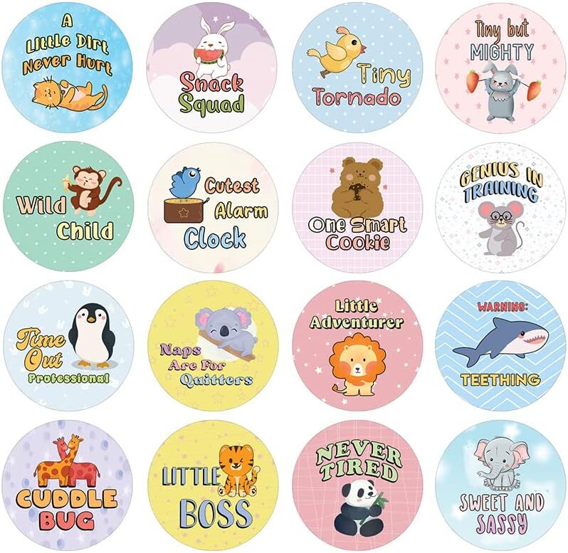 Adorable Toddler Sayings Stickers Pack with 20 Sets of 16 Unique Designs
