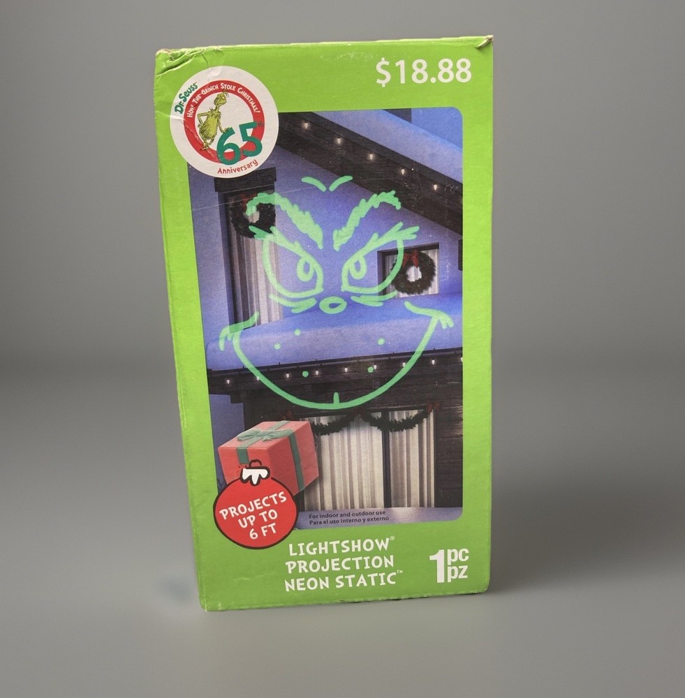 Dr. Seuss Christmas Grinch LED Light Show Projection  Up to 6ft Outdoor New