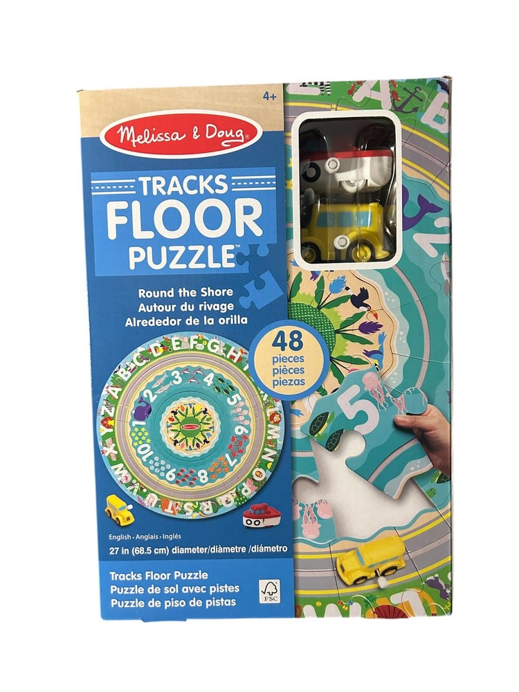 Melissa & Doug Tracks Floor Puzzle Round The Shore 48 Piece Puzzle NEW 4+