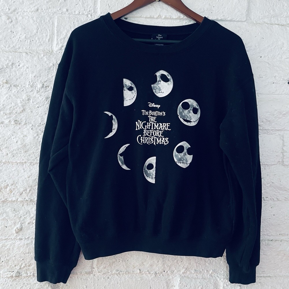 Nightmare Before Christmas Women's  M Jack / Moon phases Black Sweatshirt