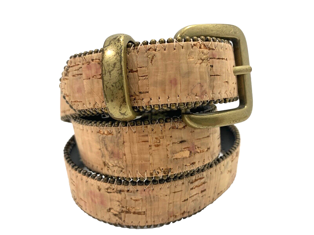 ELITE ACCESSORIES CORK BELT W METAL BEADS SKINNY VINTAGE SIZE M