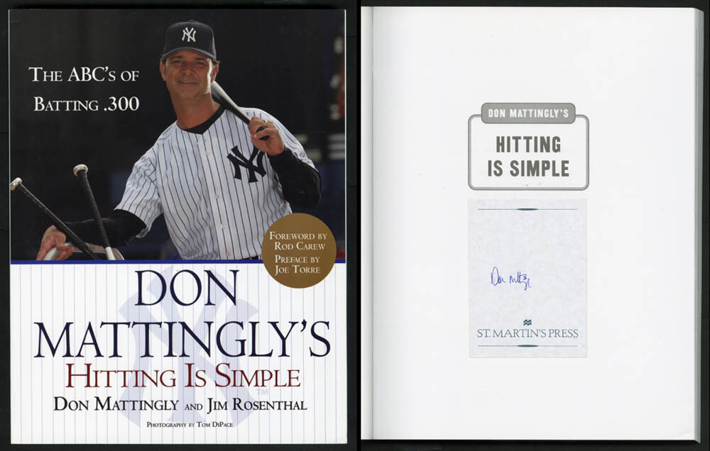 Don Mattingly SIGNED AUTOGRAPHED Hitting Is Simple New York Yankees 1st Ed Print