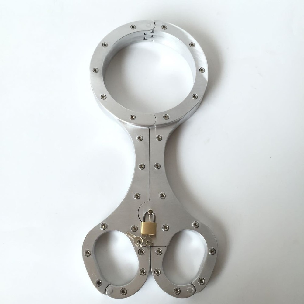Metal Neck Collar HandCuffs Yoke Restraint Lockable Bondage Device Slave Cosplay