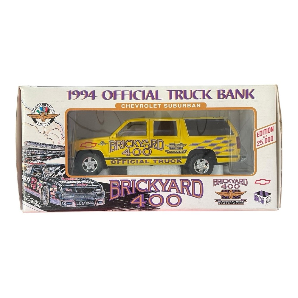 Brickyard 400 Inaugural Race 1994 Chevy Suburban Yellow 1:25 Scale Die Cast Bank