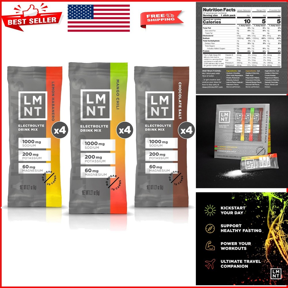 Sugar-Free LMNT Hydration Electrolyte Mix - Optimal Keto Energy & Recovery