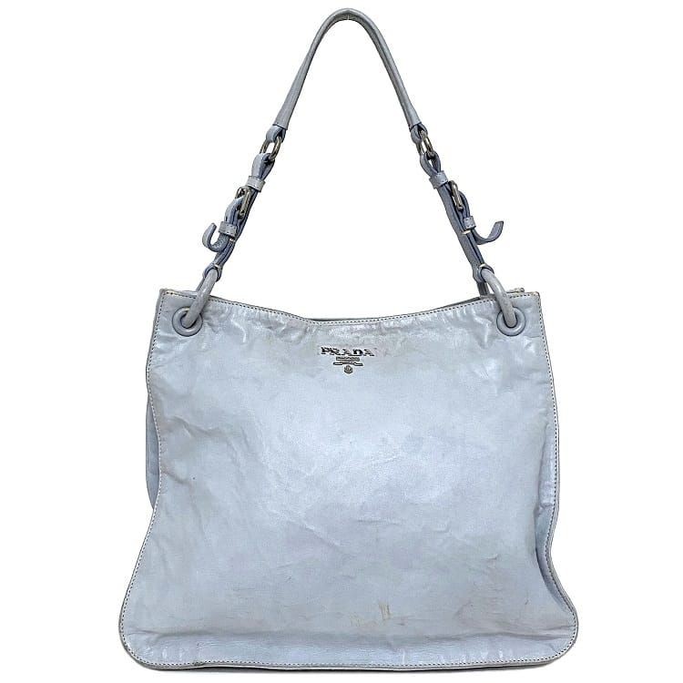 RARE PRADA One Shoulder Bag in Light Blue Nappa Antique Pervinca BR4895