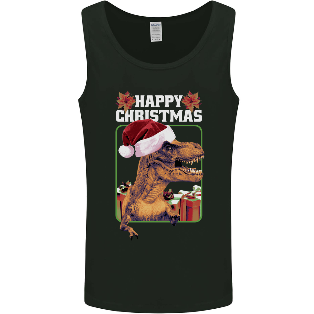 Christmas T-Rex Funny Dinosaur Mens Vest Tank Top