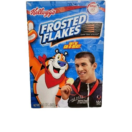 Michael Phelps 2008 Olympic Kelloggs Frosted Flakes Cereal Box UNOPENED