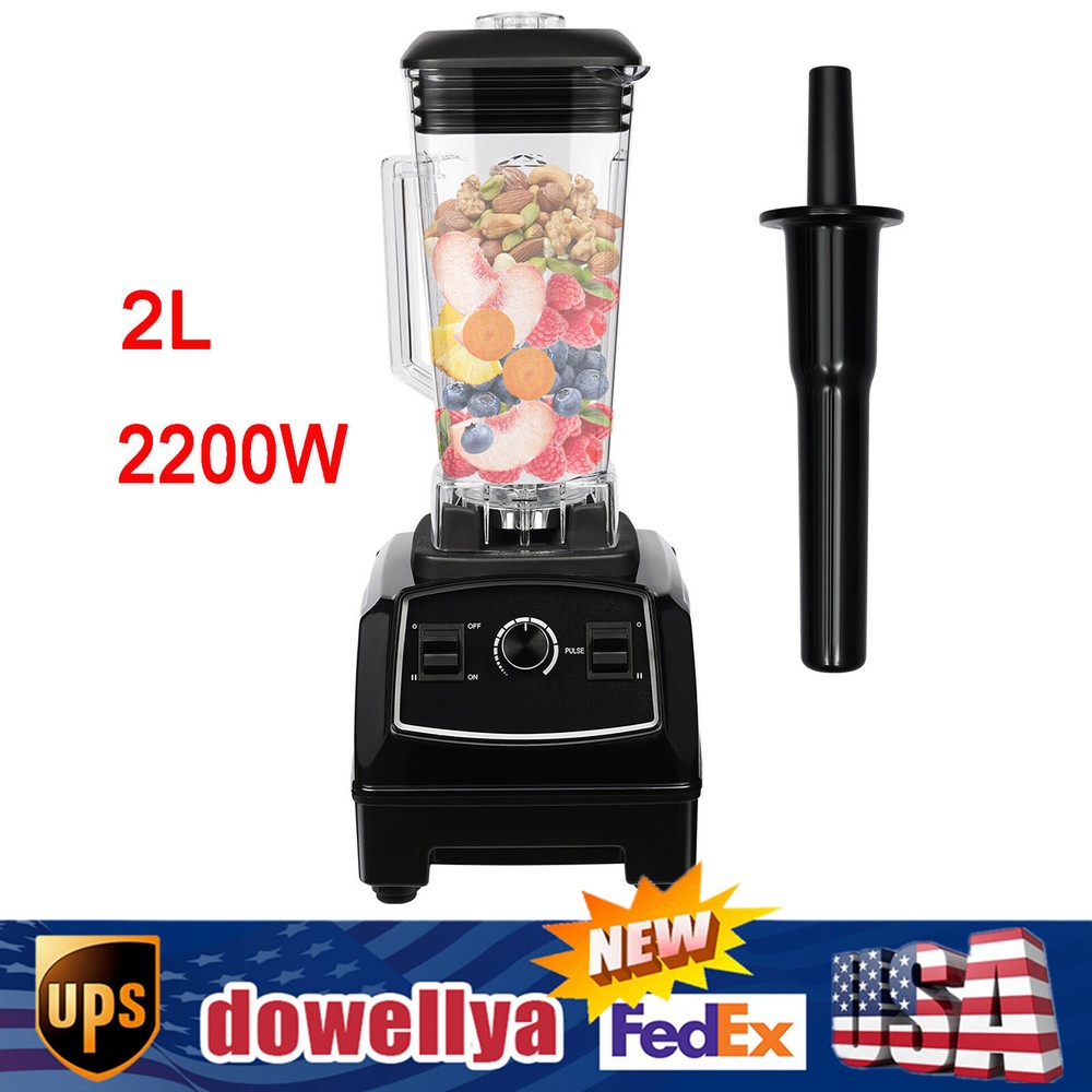 Powerful 2200W Commercial Blender with 8-Cup Jar - Heavy Duty Black