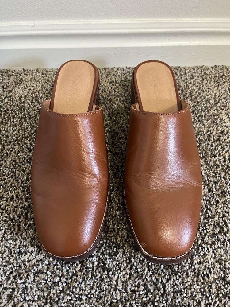Madewell Mindy Lugsole Leather Mule in Dried Maple Brown Size 7