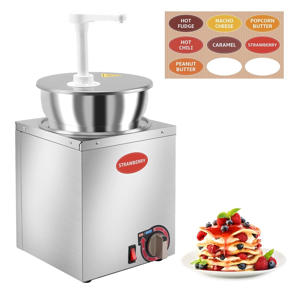 Electric Nacho Cheese Warmer with Pump – 4.6Qt Commercial Dispenser