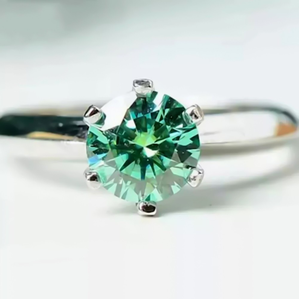 Certified 1.99ct VS1 Blue Diamond 925 Silver Ring Jewelry for Women Gift