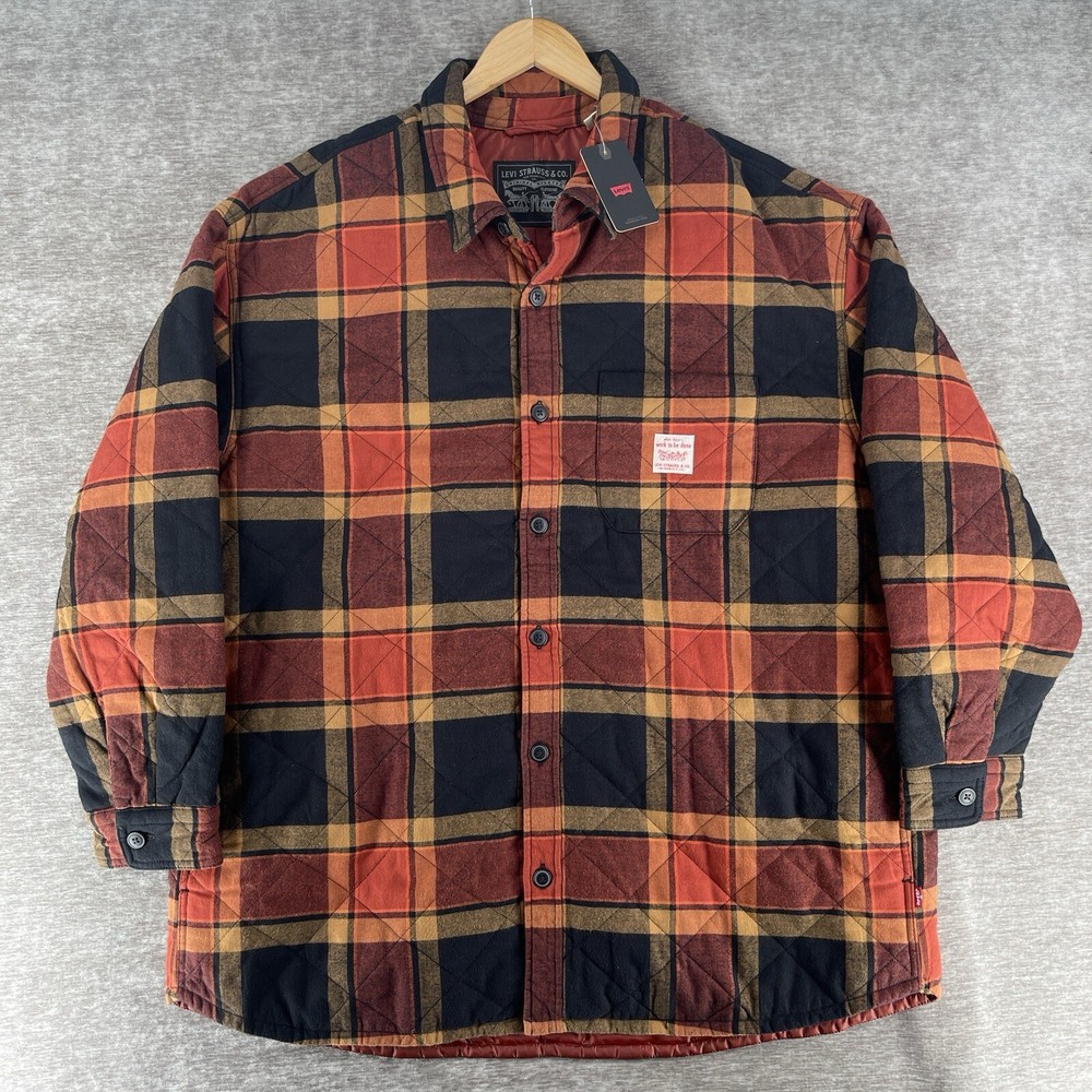 Levi’s Parkside Field Rancher Quilted Multicolor Plaid Shacket Overshirt XL NEW