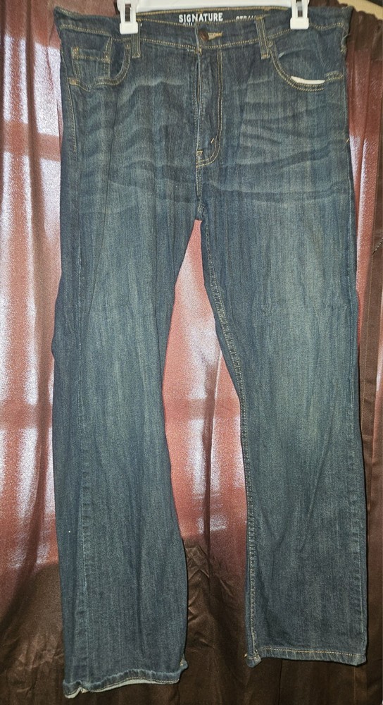Levi Strauss Signature Straight Fit Jeans Dark Wash 38x32
